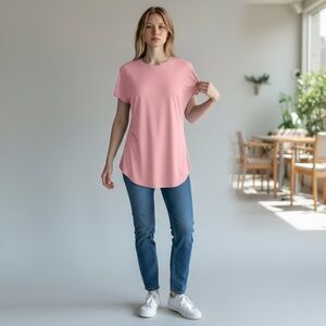 Amoretu Women’s T-Shirt Pink Short Sleeve Crewneck Size-Large NWT